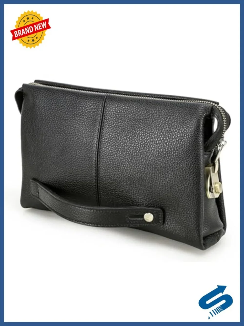 Top Grain Genuine Leather Clutch Wallet Handmade Combination Lock Retractable